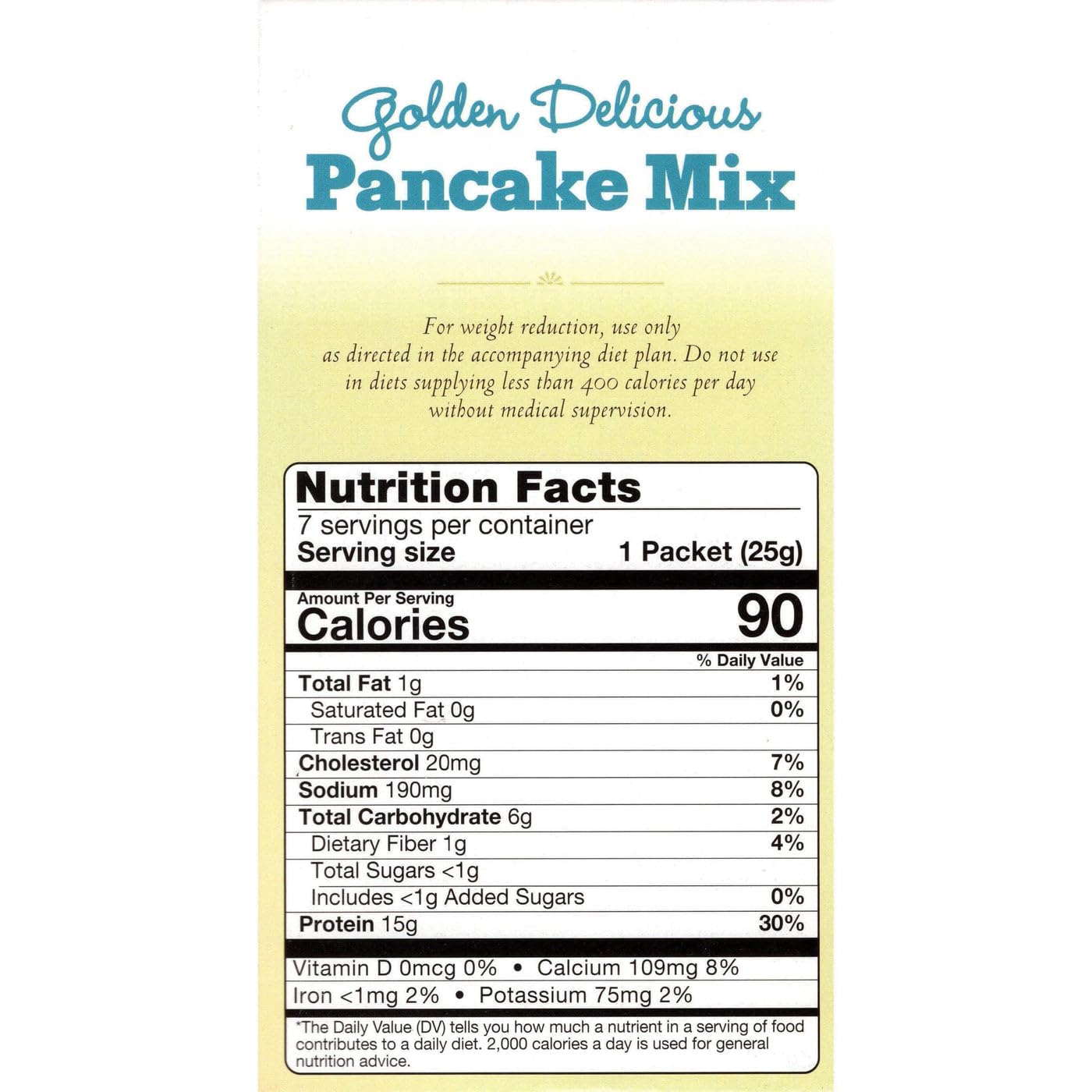 Nutmeg State Nutrition HealthyWise - High Protein Pancake Mix, 15g Protein, Low Carb, Low Calorie, Low Sugar, Healthy Breakfast Meal, KETO Friendly, 7 Servings Per Box (Golden Delicious, 1 Pack)
