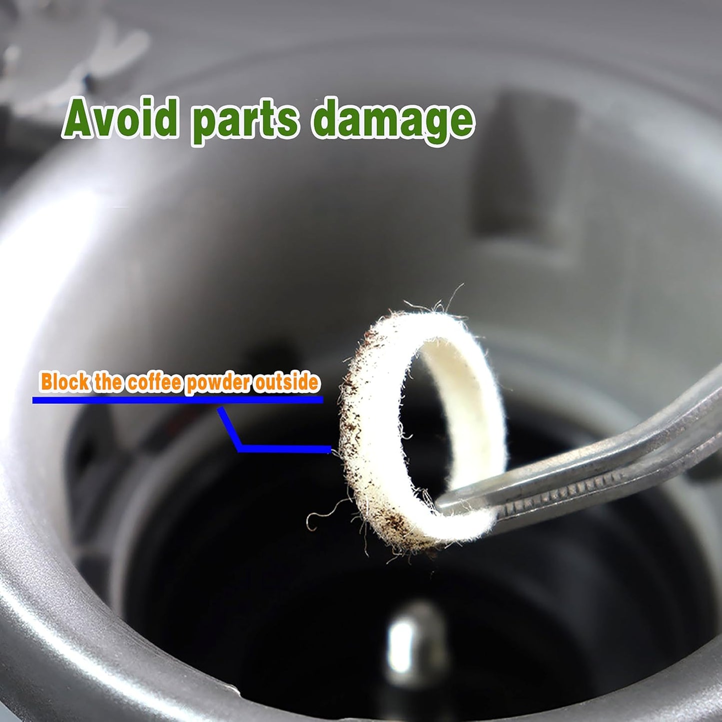 Espresso Machine Grinder Replacement Felt Washer BES870 BES878 BES880 BES980 BES990 BCG600 BCG820 (2pcs)