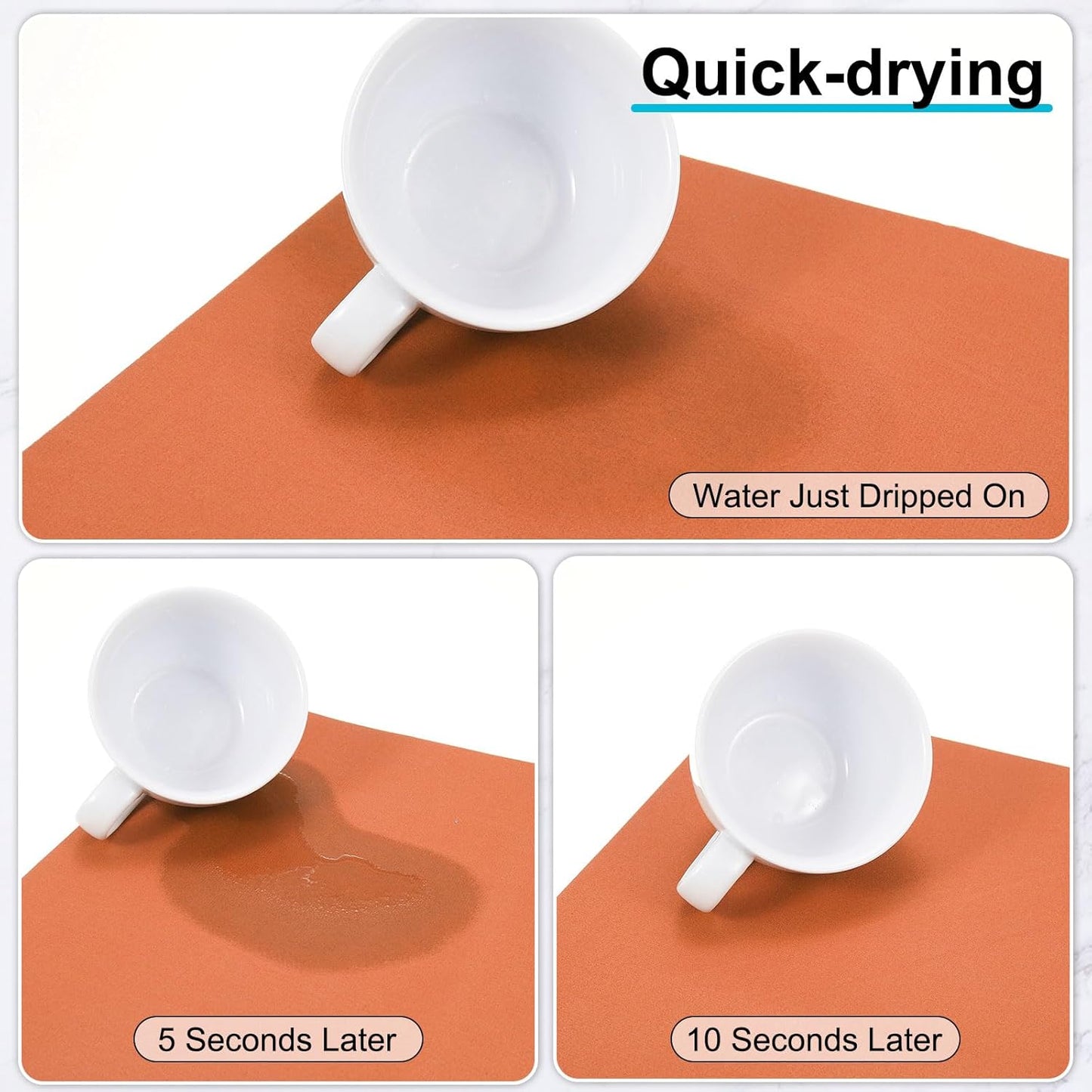 uxcell Silicone Mats for Kitchen Counter, 35.4" x 23.6" Non-Slip Countertop Protector Mat Heat Resistant Coffee Mat Waterproof Table Placemat, Orange