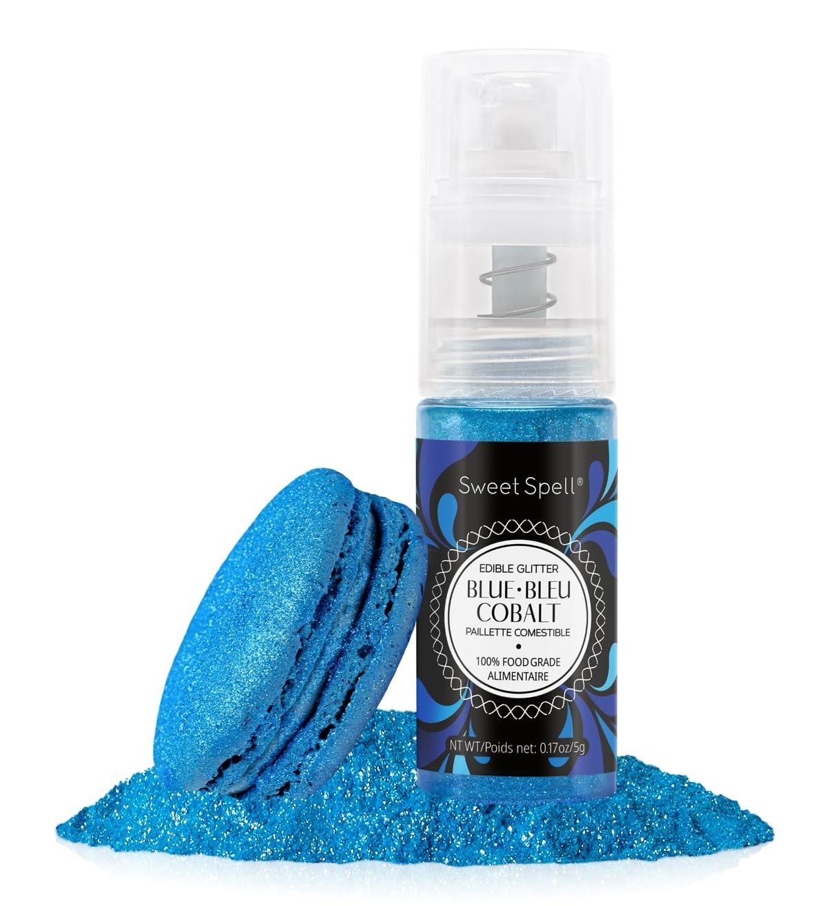 Sweet Spell Edible Cake Glitter Spray – Shimmering Magic for Cakes Decorating & Cocktails – 100% Edible, Food-Grade, Vegan, Gluten-Free (Blue)