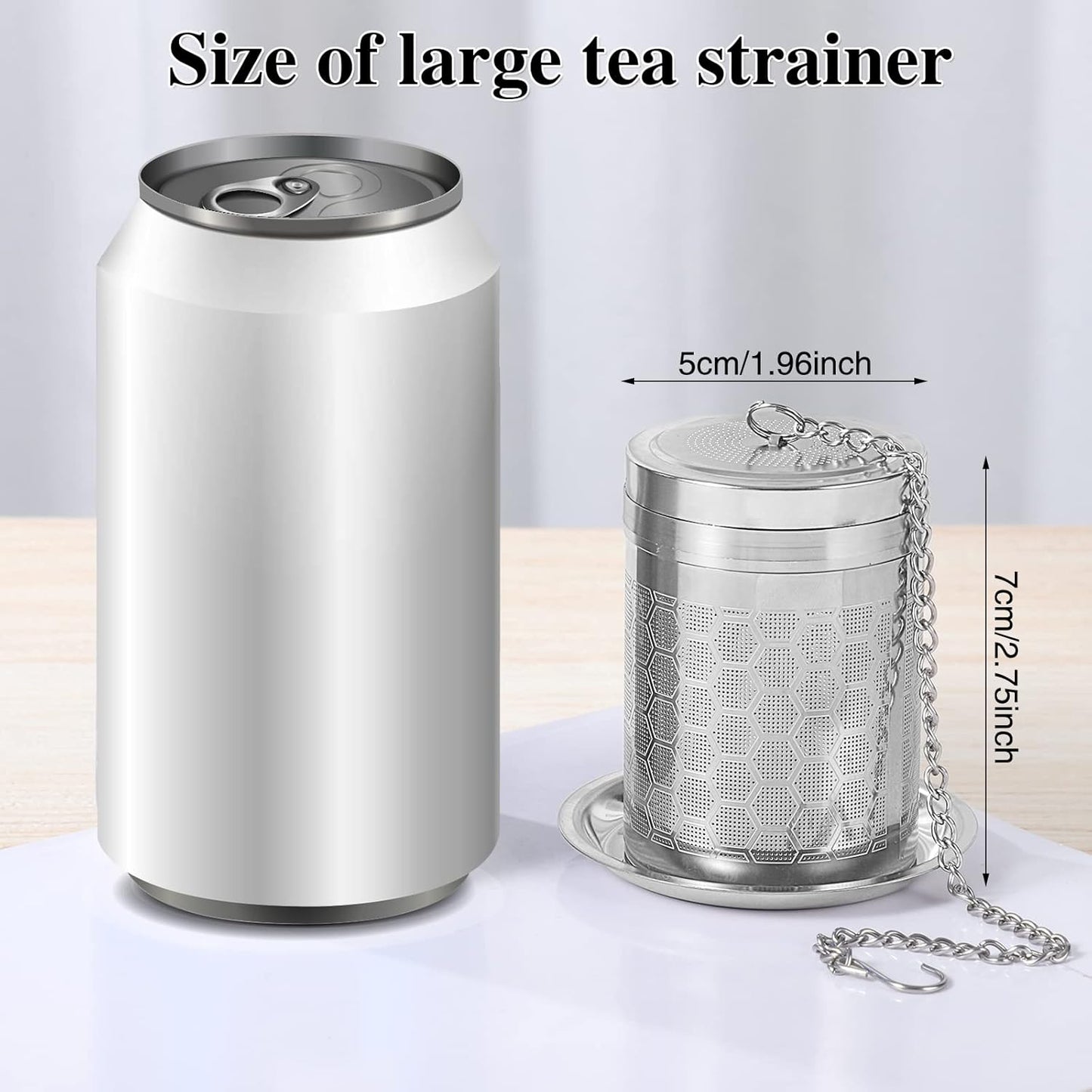 2 Pack Tea Infuser, Tea Strainers for Loose Tea Mesh Stainless Tea Strainer Loose Leaf Tea Steeper Tea Diffuser with Tea Basket and Lid for Black Tea, Spices and Seasonings