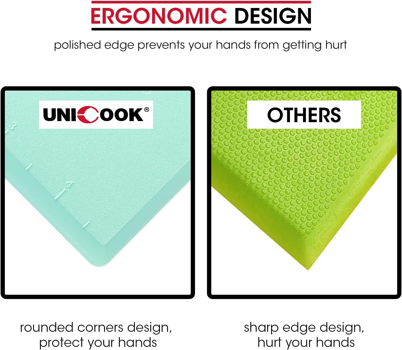 Unicook Dough Scraper Cutter, Flexible Plastic Bench Scraper for Baking Pizza/Pastry/Cake, Multipurpose Baking Tools with Measuring Scale, 2 Pack