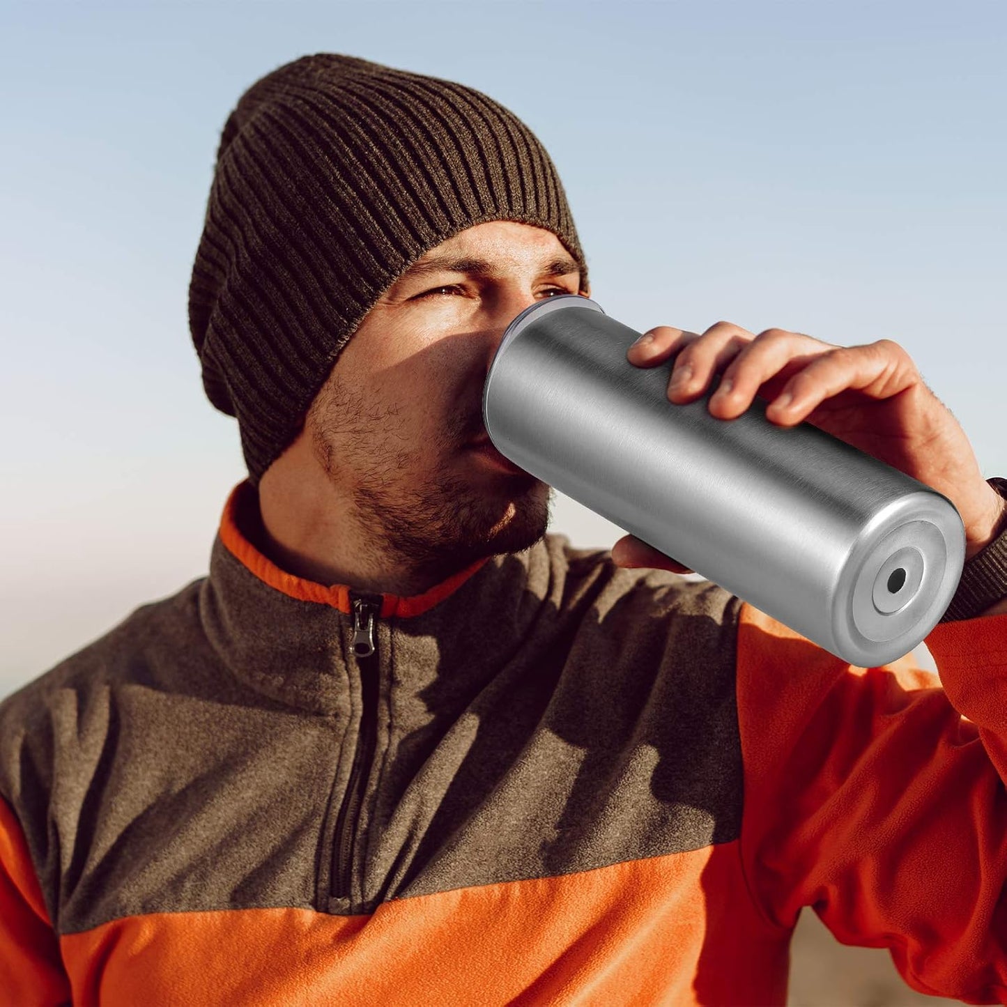 VEGOND Stainless Steel Skinny Tumbler, 20 oz Vacuum Insulated Tumbler with Lid and Straw, Double Wall Coffee Cup, Travel Mug for Cold Hot Drinks, Stainless Steel 1 Pack