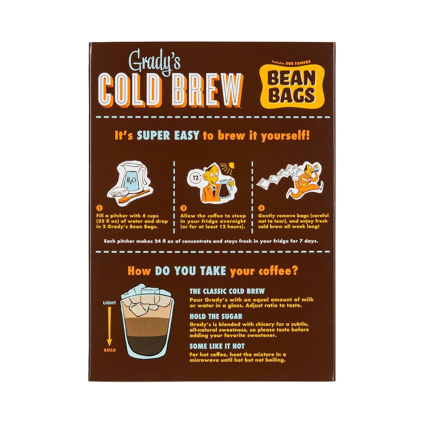 GRADY’S COLD BREW, French Vanilla, 100% Arabica Ground Coffee & Chicory Pouches, TWO Bundles of 4 Easy-to-Brew Bean Bags, Makes 24 drinks