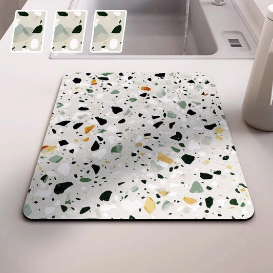 Dish Drying Mat - Absorbent Countertop Mat for Coffee Maker, Expresso Machine, Kitchen Use (03,20''×32'')