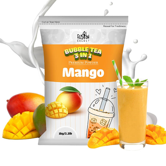 Fusion Select 2.2lb Tea Powder Mango Flavored-3-in-1 Drink Powder with Cream & Sugar - Instant Pre-Mixed Beverage for Hot or Cold Blends or Yummy Frappes (Mango)