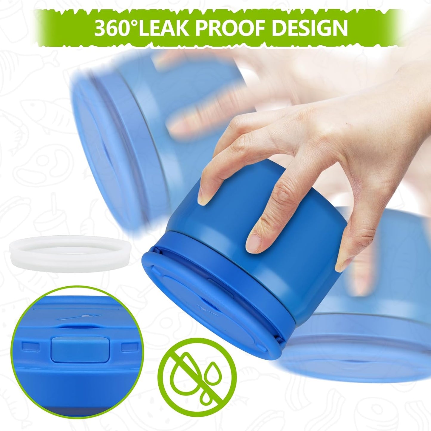 14oz Thermo Food Jar for Kids,Insulated Vacuum Food Jar for Hot & Cold Leak Proof Lunch Container Stainless Steel Wide Mouth Soup for School Travel