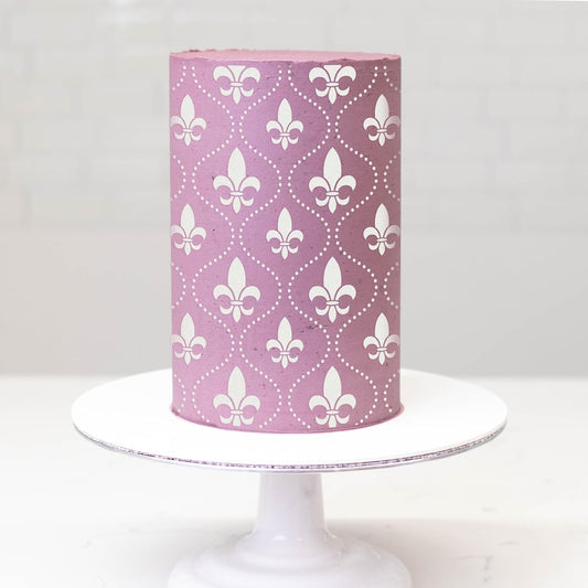 Royalty Lily Flower Large Cale Decorating Stencil (Fleurdelis)