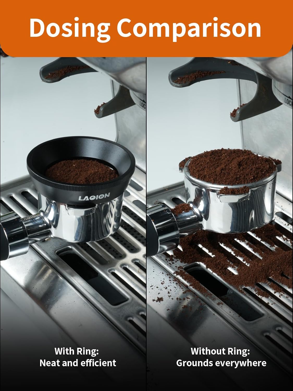 54mm Dosing Funnel, Espresso Tools Easy Clean Design with Magnetic, Espresso Dosing Funnel Fits for 54mm Breville Portafilter for Barista