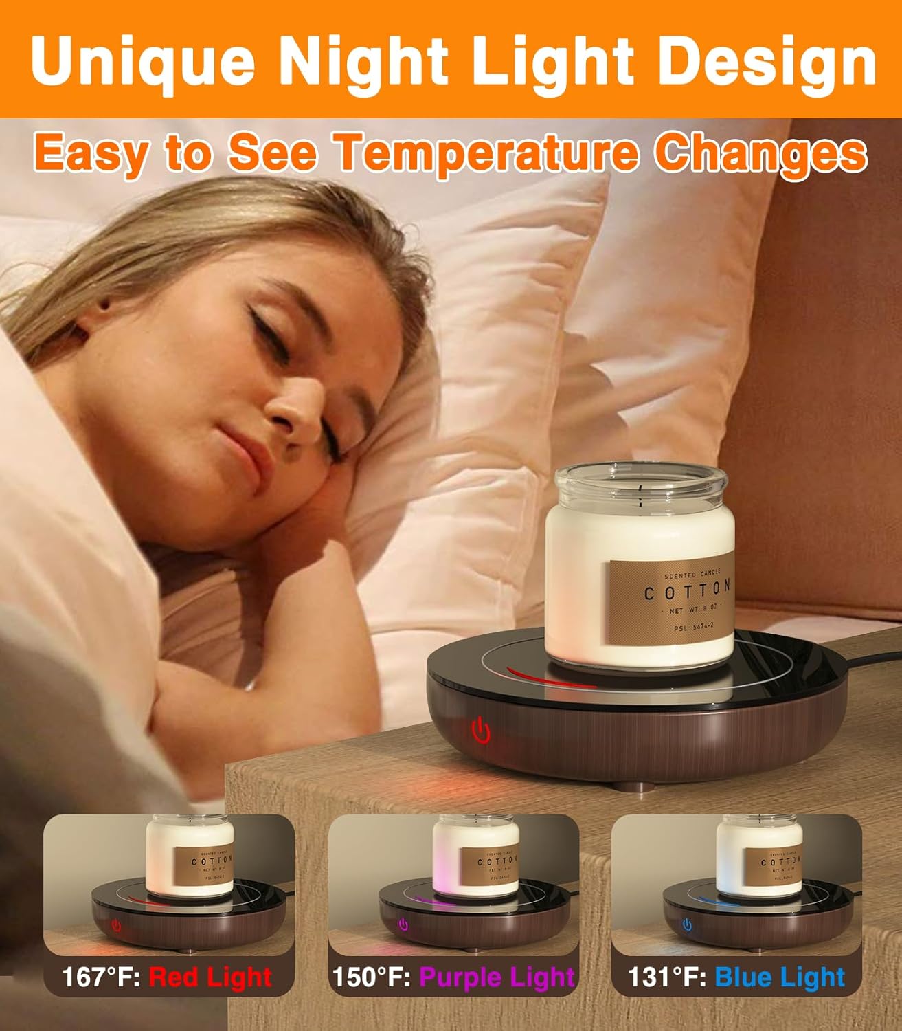 Coffee Mug Warmer with Gravity Sensor, Mug Warmer for Desk with LED Light, 3 Temp Settings & 6H Auto Shut Off Coffee Warmer, Electric Candle Warmer Plate for Beverage, Coffee, Tea, Milk