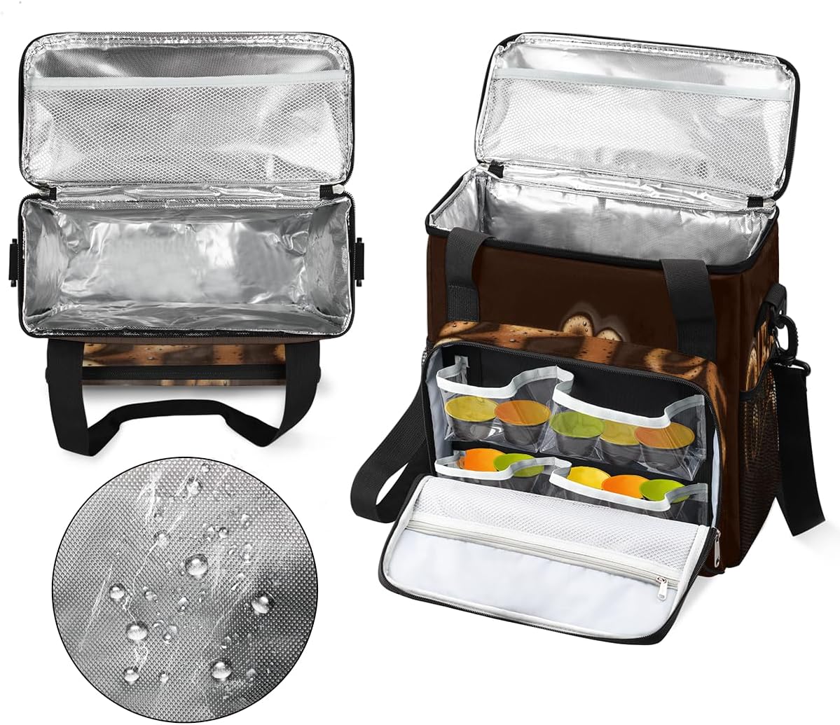 Brown Coffee Cafe Maker Carrying Bag Travel Case Compatible with Keurig K-Mini or K-Mini Plus Portable Single Serve Coffee Brewer Case with Pockets for K-cup Pods