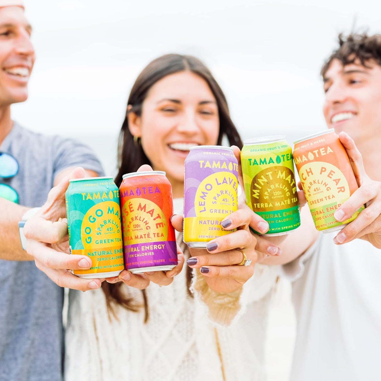 Sparkling Rose Yerba Mate by Tama Tea - Unsweetened Natural Energy Drink with Real Fruit & Herbs - Healthy Caffeine Drink Alternative - 120mg of Brain-Boosting Caffeine, 10 Calories - 12oz Pack of 12