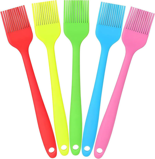 Silicone Basting Pastry Brush, Heat Resistant Silicone Brush Set for Cooking, One-Piece Design Oil Brush, Prefect of Baking, BBQ, Spreading Oil, Butter, Grilling and Marinade, Dishwasher Safe
