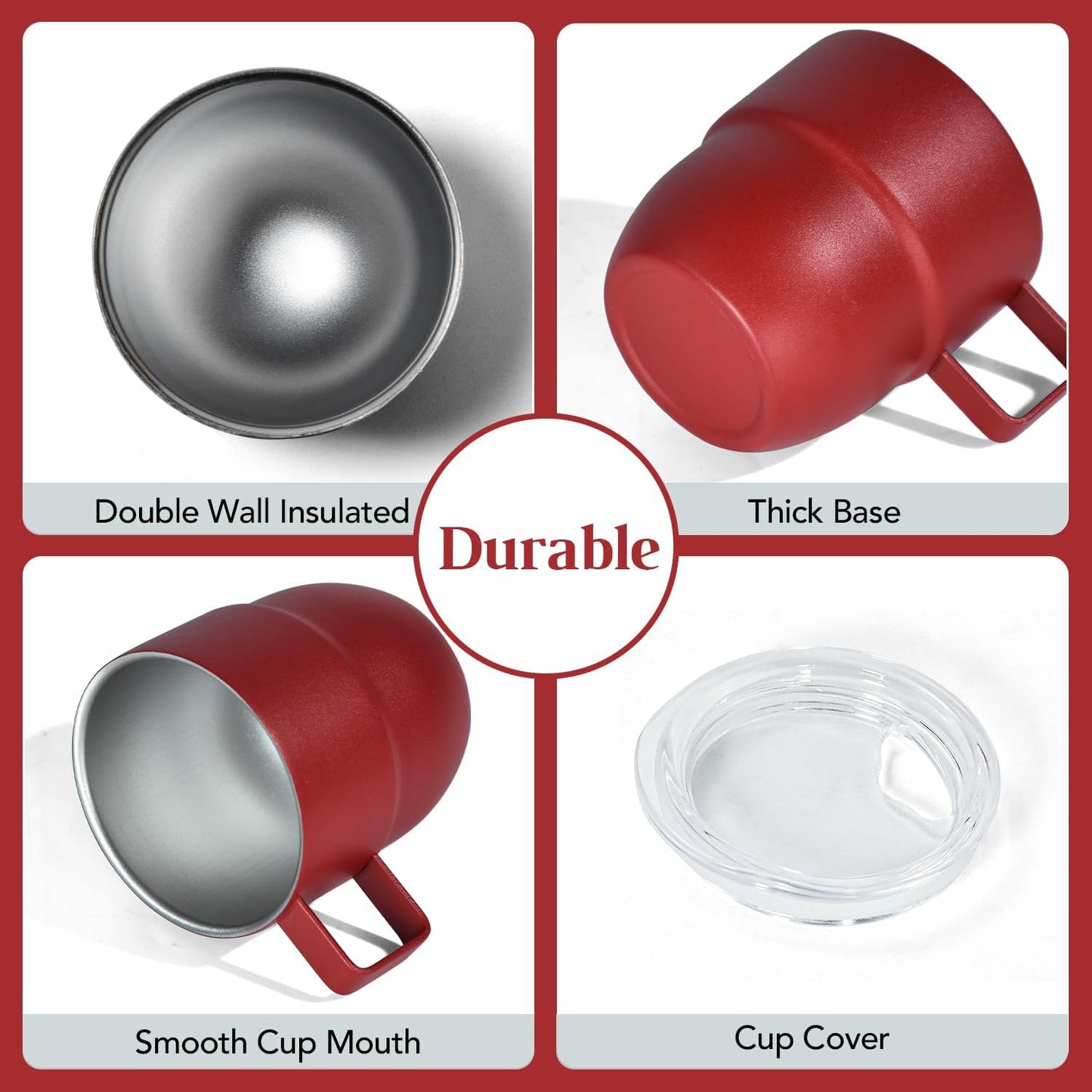 4oz Stackable Cup, Vacuum Insulated Espresso Cup Set of 2, Espresso Mug for Coffee, Double Wall Stainless Steel Mini Tumbler Shot Glasses with Straw and Lid