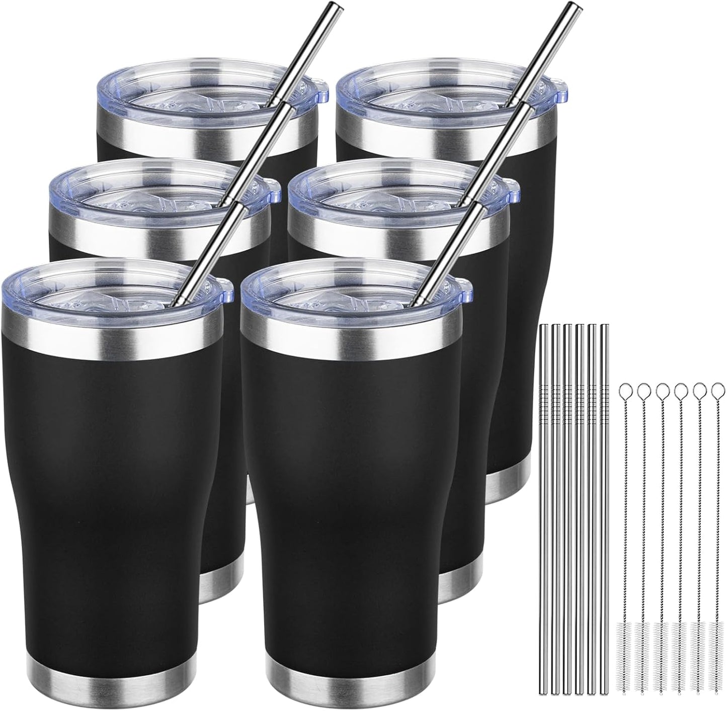 MEZMUT 20oz Coffee Tumbler with Lid and Straw Double Wall Vacuum Insulated Cup Stainless Steel Travel Mugs Insulated for Hot and Cold Leakproof Powder Coated Tumbler for Indoor and Outdoor