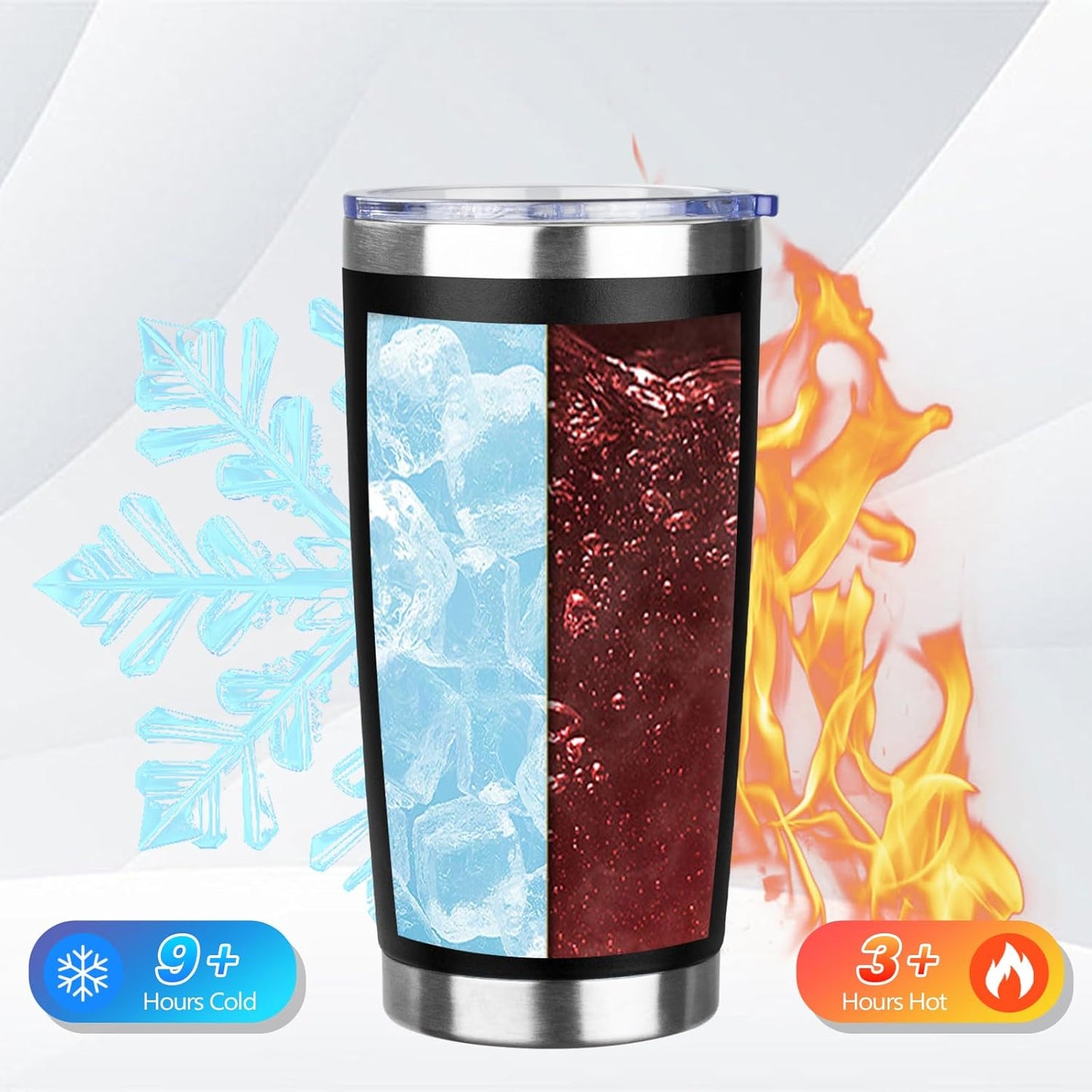 20oz Tumbler Bulk with Lid and Straw, Stainless Steel Double Wall Vacuum Insulated Travel Mug, Powder Coated Coffee Cups for Hot and Cold Drinks,Funny Gifts for Women Men(Black,4)