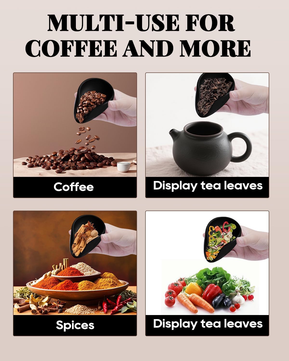 Coffee Dosing Tray, Food Grade Silicone Coffee Bean Dosing Cup for Barista Tool for Home, kitchen - Black