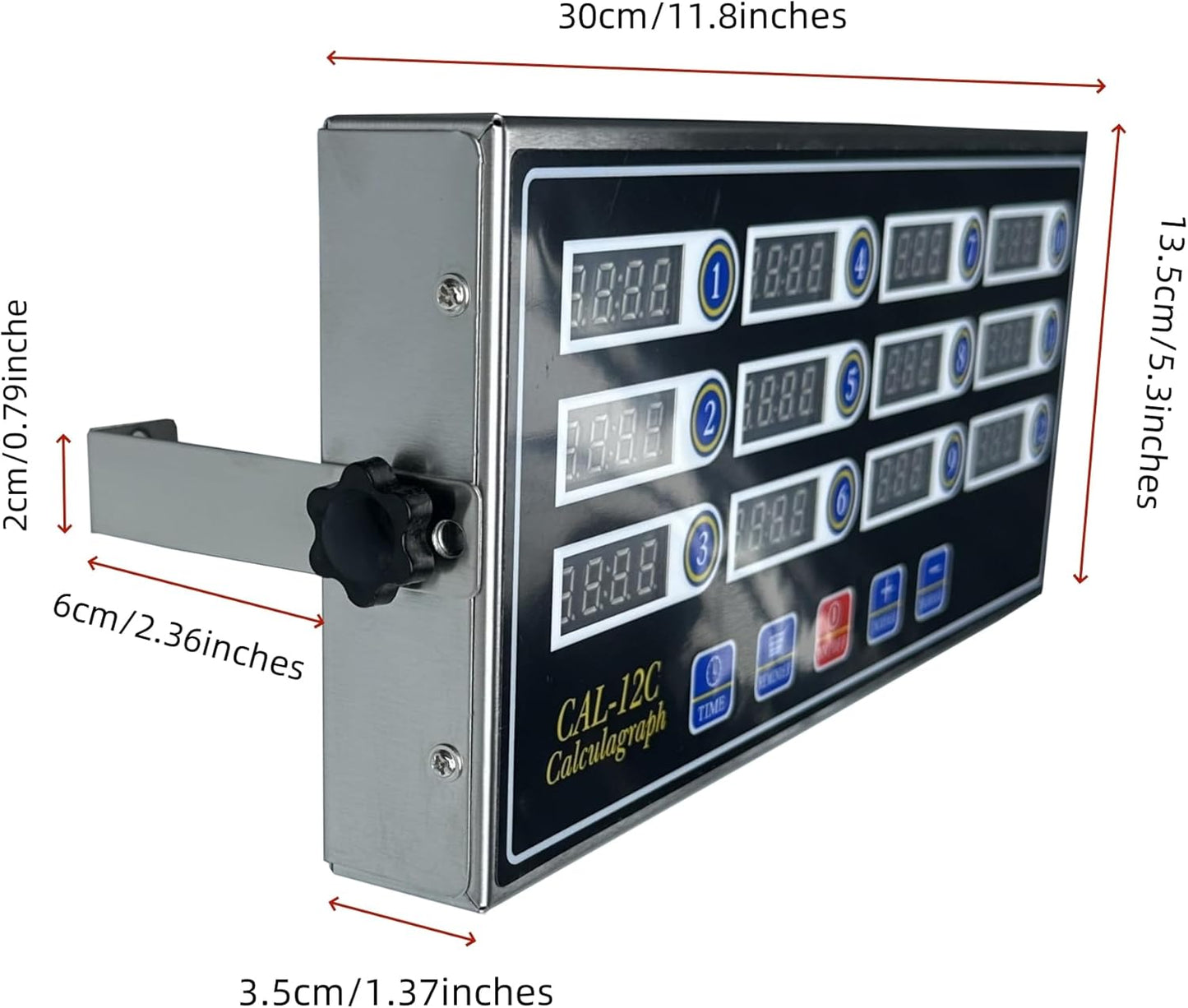 12 Channel Kitchen Timer Digital Kitchen Timer Loud Alarm Cooking Calculagraph Commercial Timer for Food Chips BBQ Pizza Bread Grilled Burger Coffee