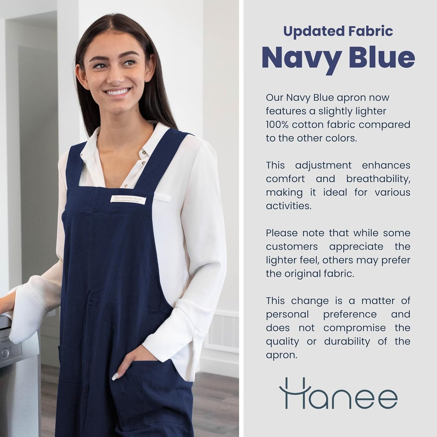 HANEE Cotton Aprons for Women and Men | Cross-Back Apron with Pockets