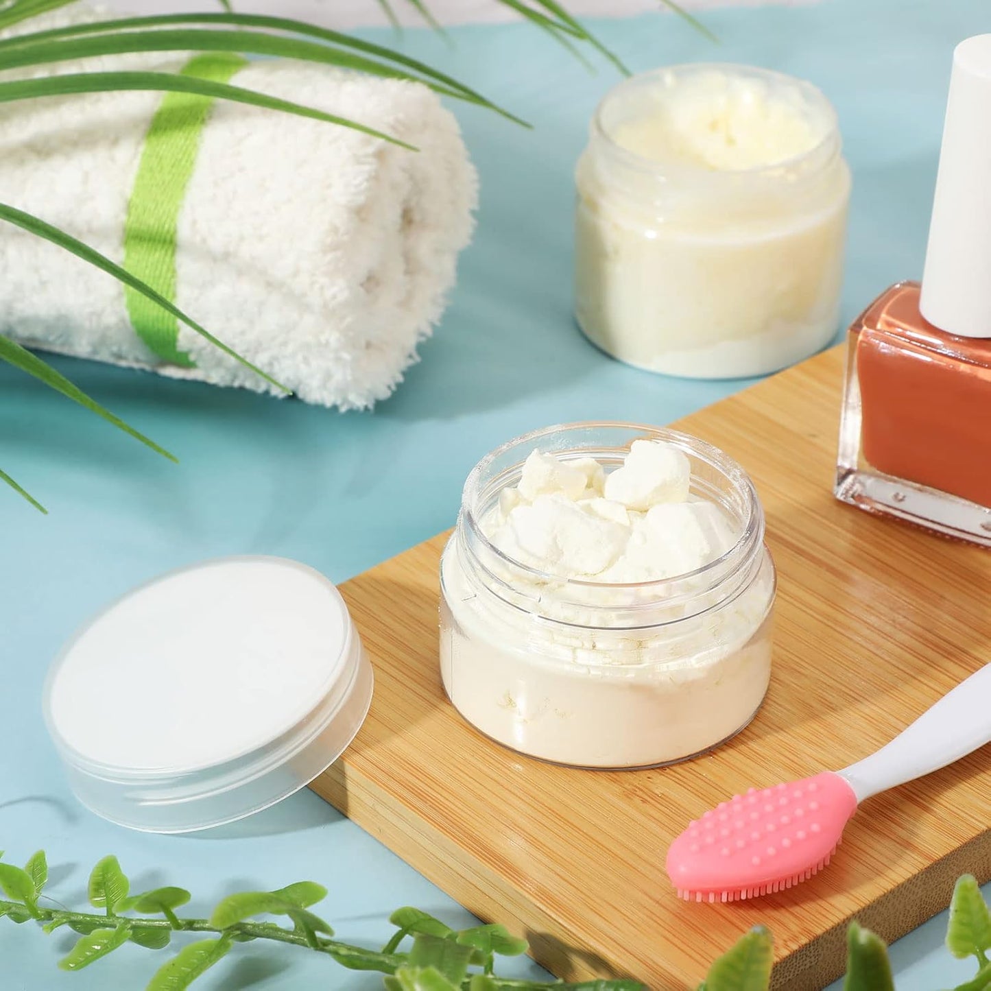 Patelai 4 Pieces Round Wide-mouth Leak Proof Plastic Container Jars with Lids for Travel Storage Makeup Beauty Products Face Creams Oils Salves Ointments DIY Making(2 Ounce,Clear)