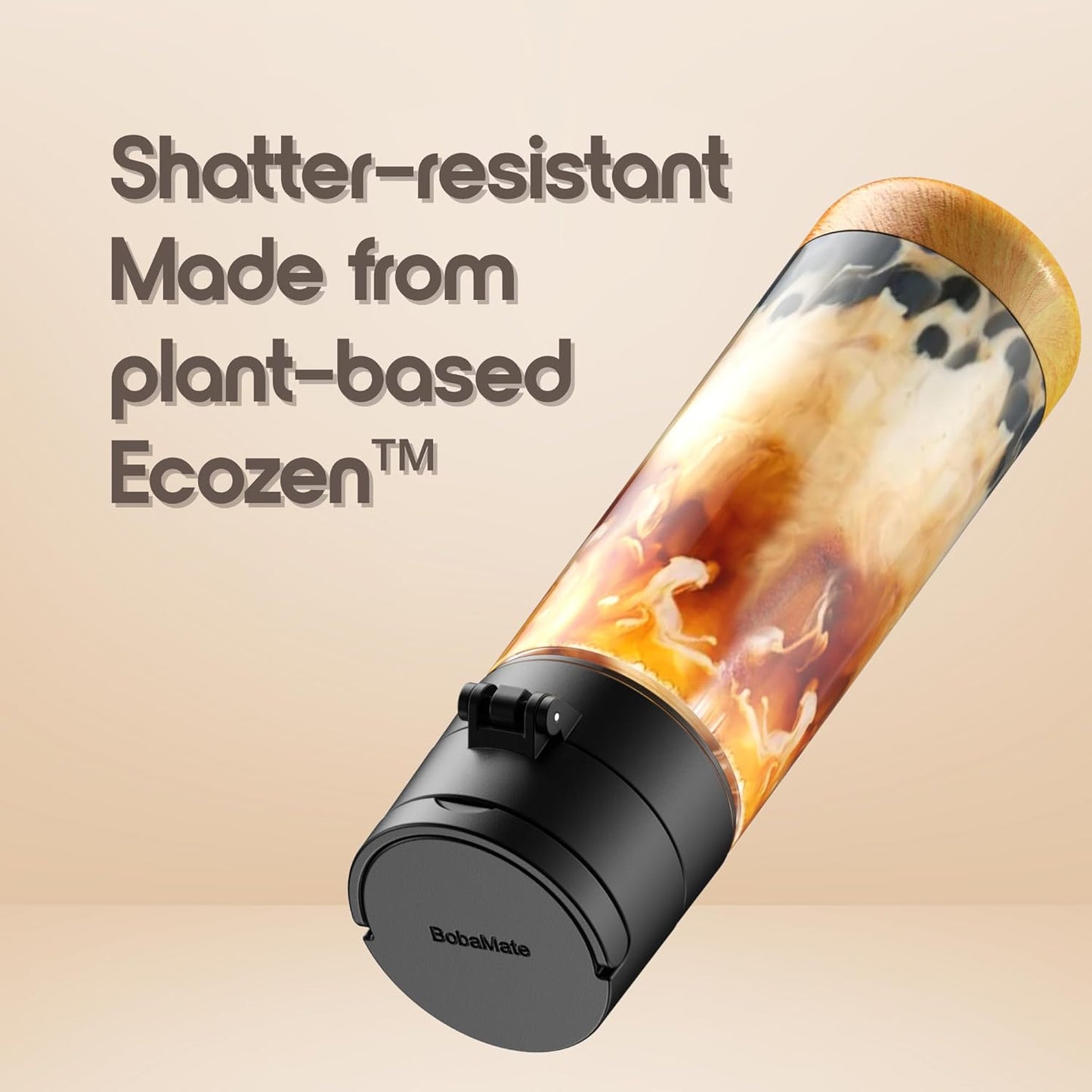 BobaMate® 25 oz Reusable Boba Cup & Tumbler with Lid, Straw, & Handle – Iced Coffee, Smoothie, Iced Matcha Cup – Spill-Proof, Shatter-Resistant, BPA-Free – Boba