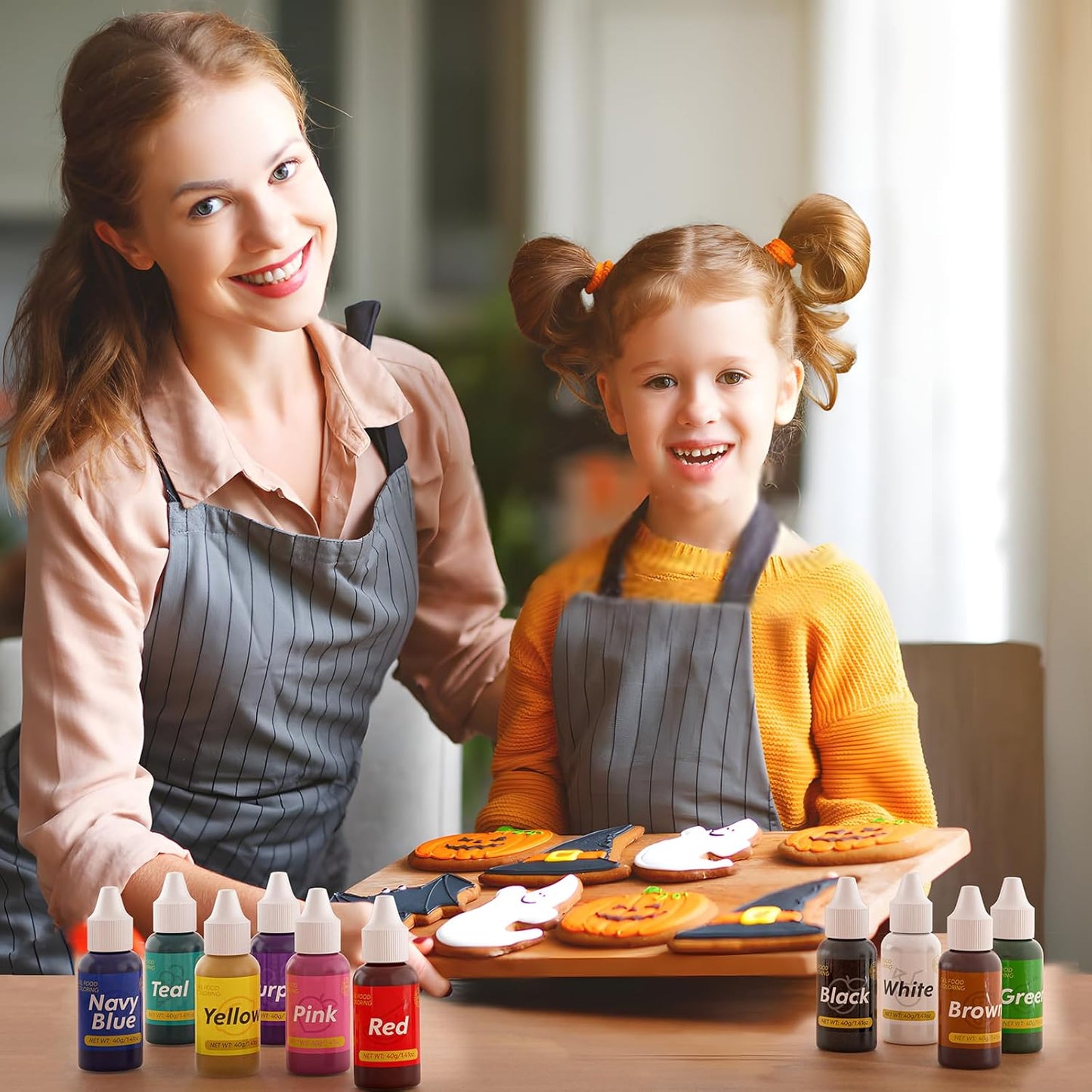 Gel Food Coloring for Cake Decorating - 40g Concentrated Assorted Edible Colors - Vibrant Tasteless Food Dye Professional-Grade Dye for Easter Eggs Fondant Cookies Frosting Royal Icing Baking - Green