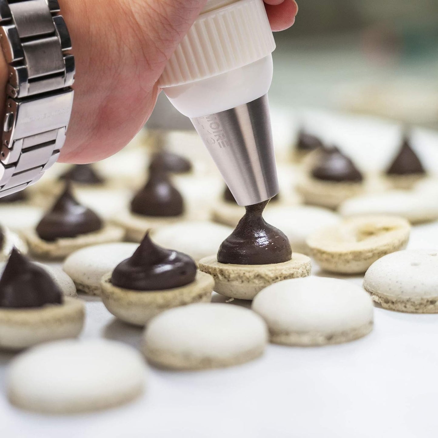 9 Pcs Round Piping Tip,Macaron Piping Tip,Cake and Cookie Decorating Plain Tube Set