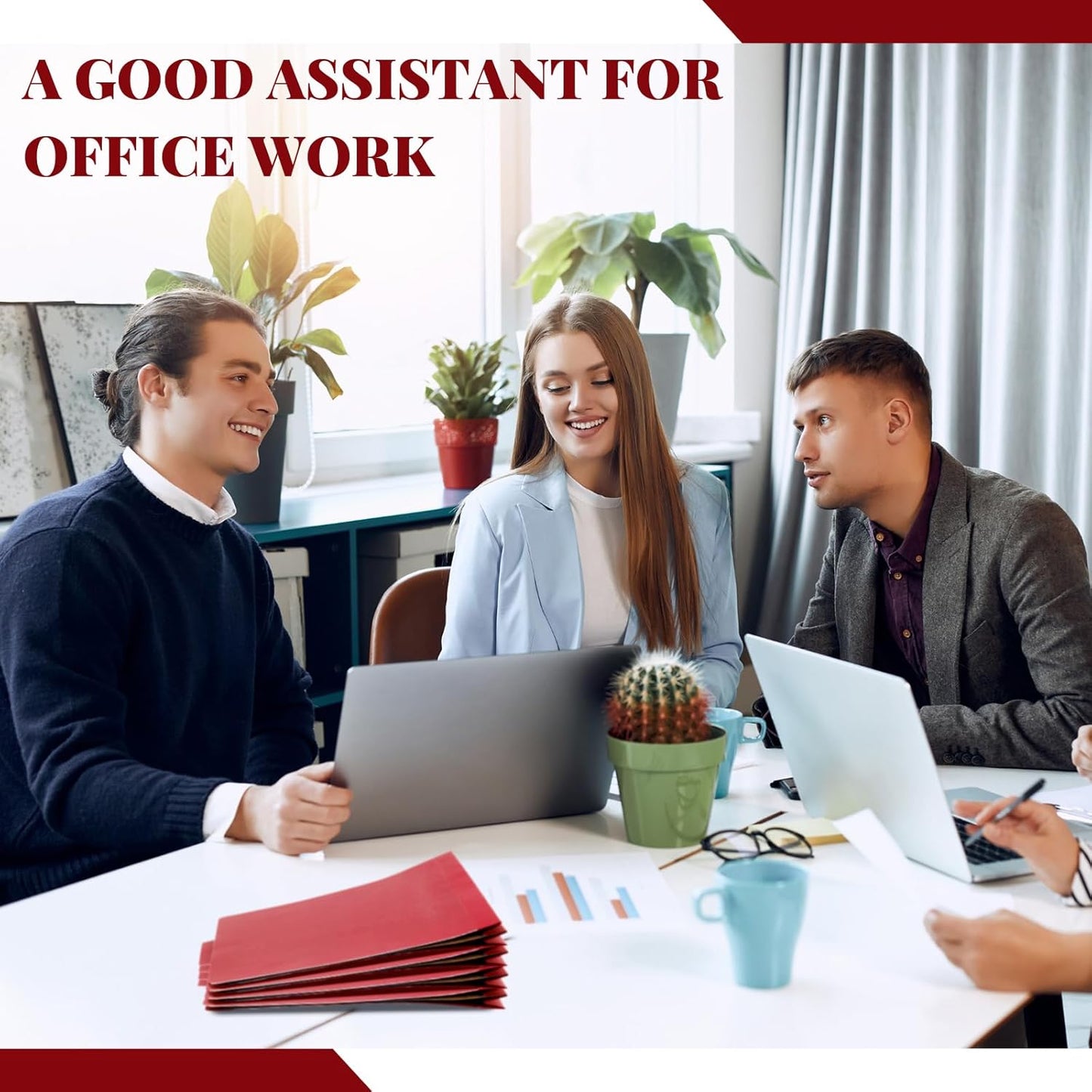 12 Pcs Classification Folders Letter Size Bulk - 2 Dividers Pressboard File Folder with 3. 5 Inch Expansion, 2 Prongs Fastener, Heavy Duty Office File Organizer for Teacher Medical (Dark Red)