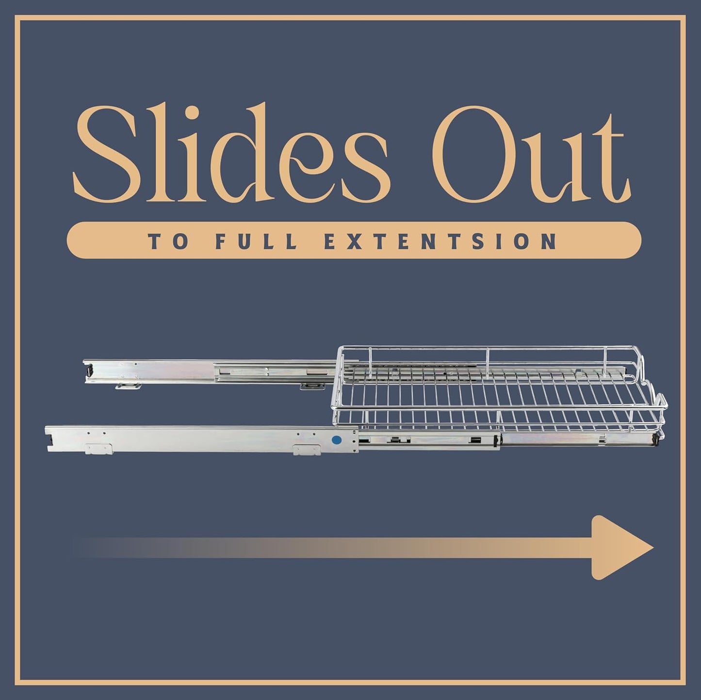 HOLDN’ STORAGE Pull Out Cabinet Organizer, Heavy Duty-w/Lifetime Limited Warranty -11”W x 18”D-Requires At Least 12-1/4” Cabinet Opening, Steel Metal Cabinet Drawers Slide Out, Chrome Finish