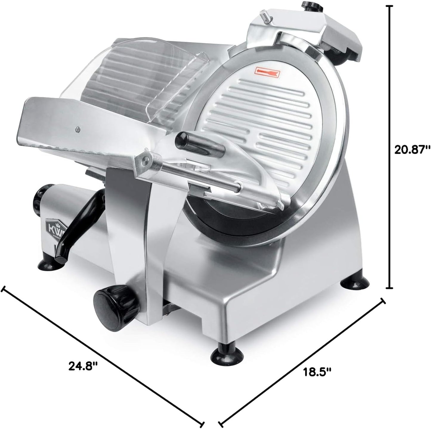 KWS Commercial 420W Electric Meat Slicer 12" Frozen Meat Deli Slicer Restaurant and Home Use Stainless Steel Blade [ETL, NSF Certified] (Stainless Steel Blade, 12-Inch Blade)