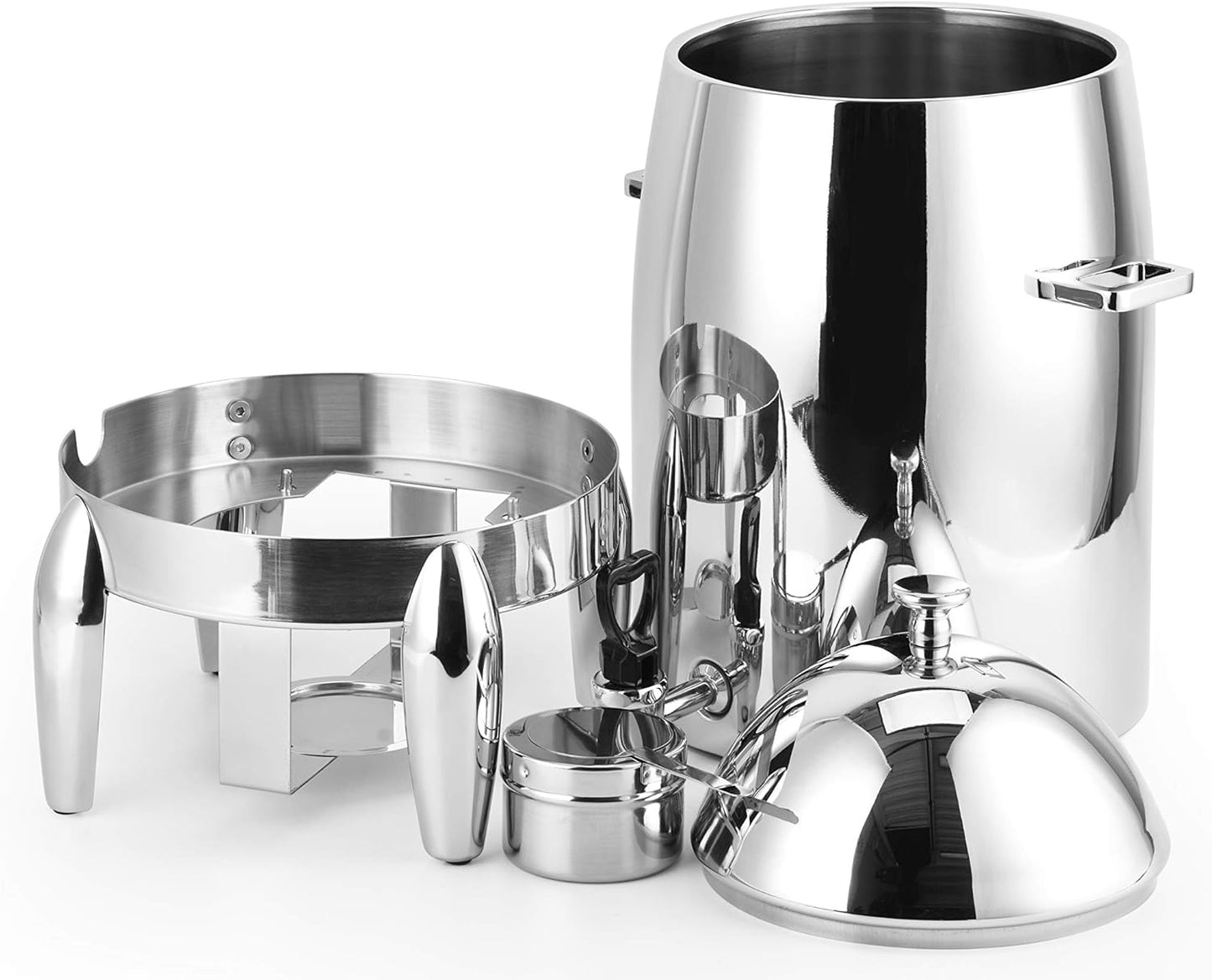 Stainless Steel Hot Beverage Dispenser durable and long-lasting Chafer Urn with Chrome Accents - 5 Gallon capacity-(48 cup)