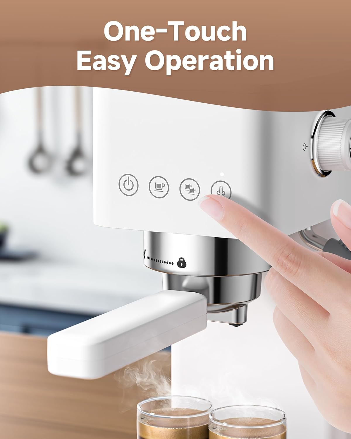 AMZCHEF Espresso Machine 20 Bar, Compact Espresso Maker with Steam Milk Frother, Coffee Maker with 40oz Removable Water Tank for Home, Coffee Machine for Cappuccino, Latte, Americano, 1350W