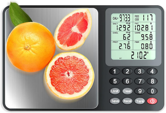Fuzion Nutrition Food Scale, Digital Food Scale for Weight Loss, Calculating Food Facts, Macro, Calorie, Meal Prep, Portion Control, Stainless Steel