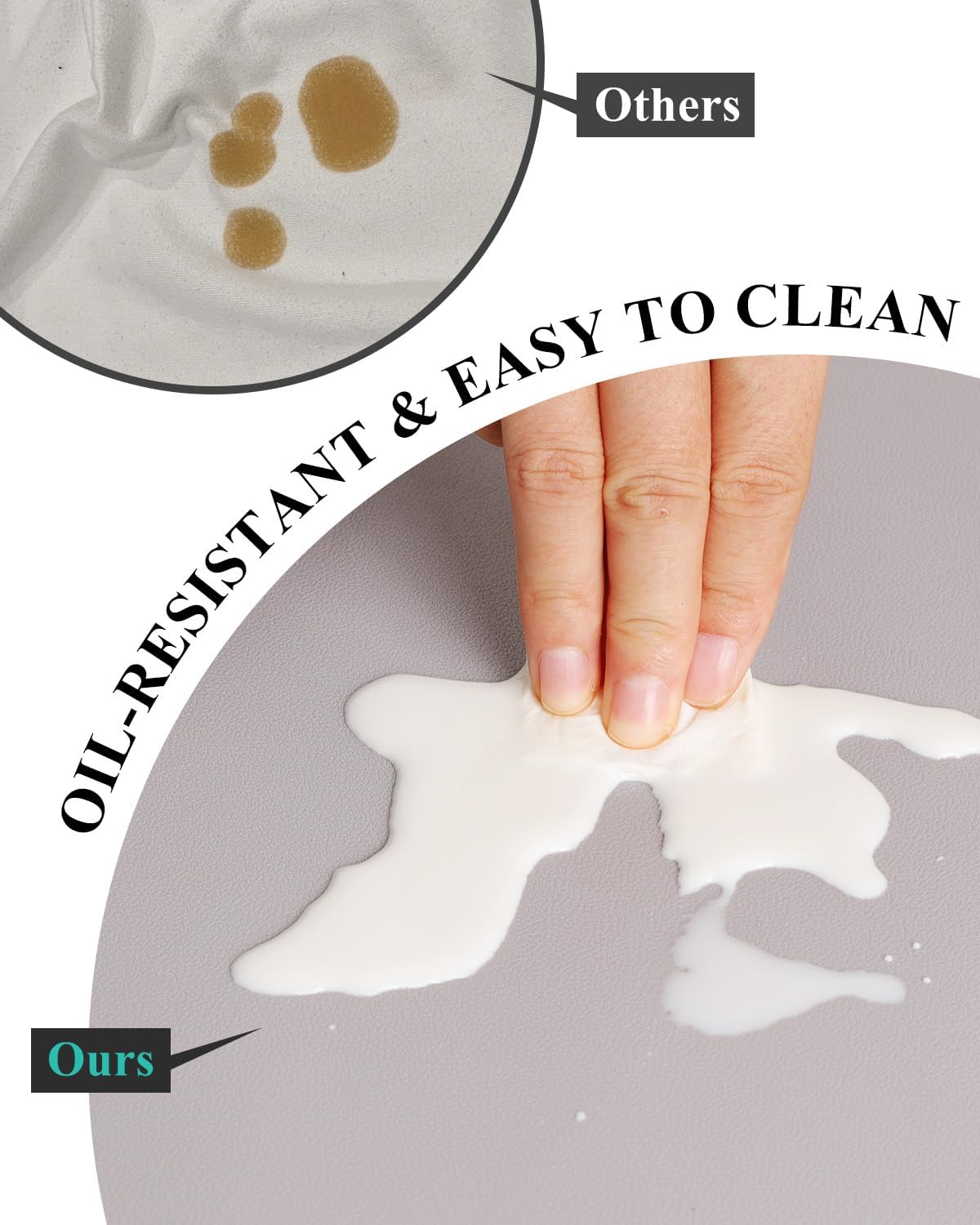 Light Gray Plastic Table Cover Protector, 24" x 48" Waterproof Easy Flat PVC Desk Pad Mat, 1.5mm Thick Rectangle Vinyl Table Top Protector for Dining Room Table, Office, Dresser