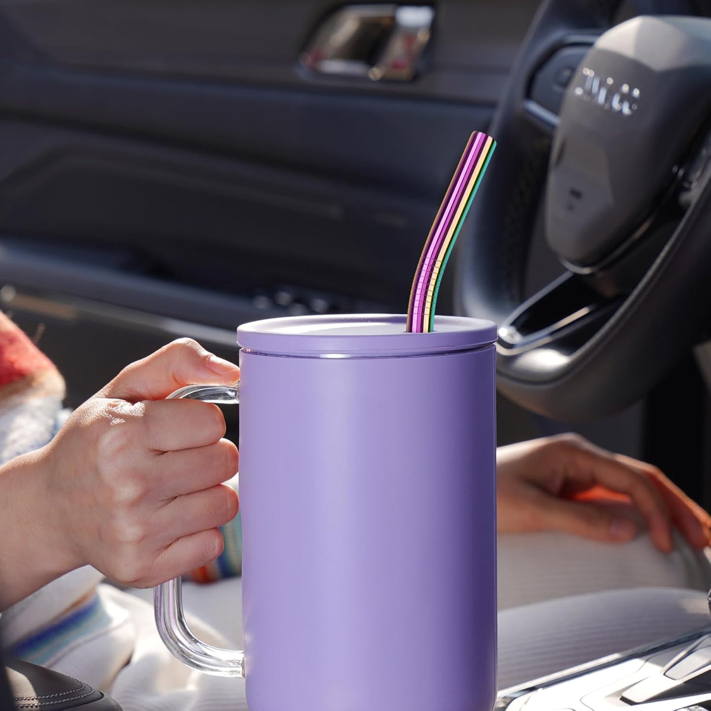 Tomorotec 40oz Straws, 14PCS Stainless Steel Replacement Straws for Stanley 40oz Adventure Quencher Travel Tumblers w/Cleaning Brushes 2PCS, Food-Grade, Dishwasher Safe for Smoothies (Metallic)