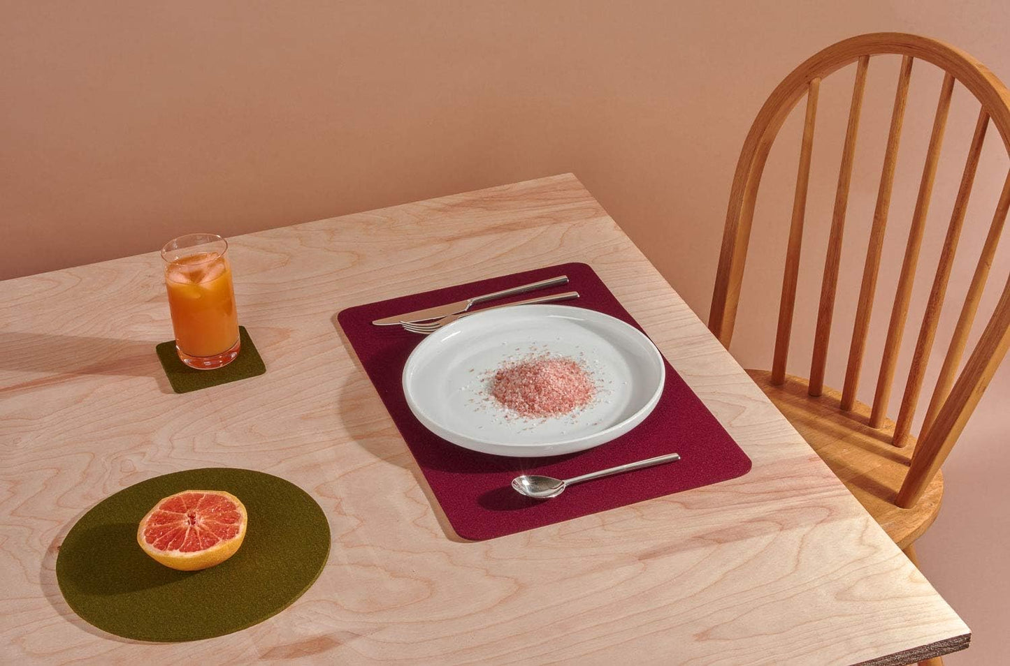 Graf Lantz - Bierfilzl Merino Wool Square Coasters Set of 4 - Happy (4"x4"x5mm) - Absorbs 30% of Weight - Natural German Wool - Heat Resistant, Sustainable, Reusable - Home Decor, Coffee Table Decor