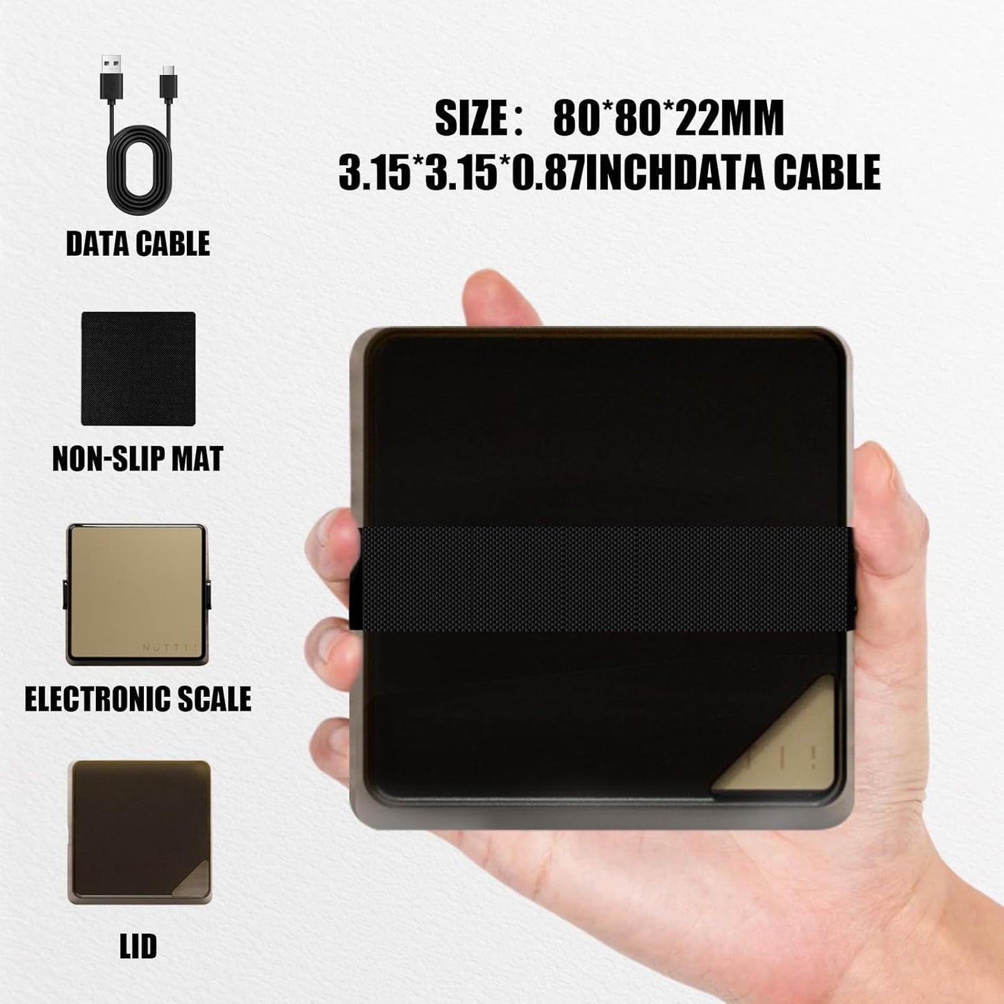 Coffee Scale PRO - 0.1g Precision Digital Rechargeable Espresso Scale with Timer, LED Hidden Screen, Portable Compact for Coffee Beans, Grounds, Baking & Food, Spill-Free Notched Lid for Easy Pouring