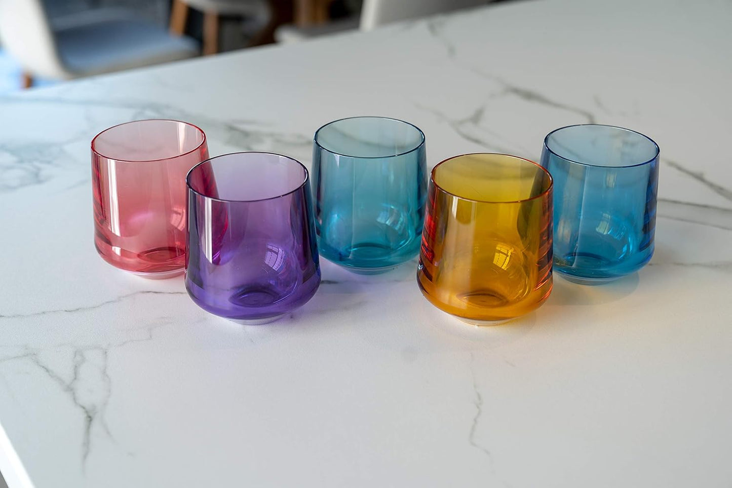 Drinique Unbreakable Stemless Wine Glasses – Set of 4 | 12oz Tritan Plastic | Made with 50% Recycled Content | Reusable, Dishwasher Safe, BPA-Free, Shatterproof | Indoor, Outdoor, Everyday Use - Teal