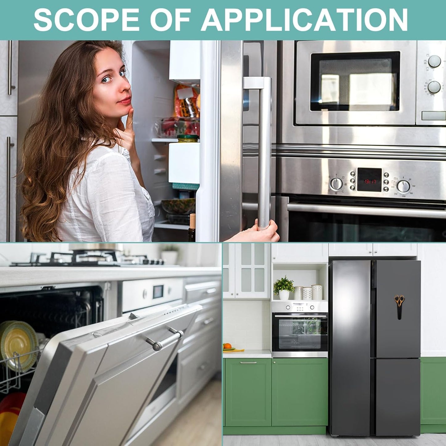 uxcell 2 Pcs Magnetic Scissor Holder, 7.48" x 3.46" Plastic Scissors Cover Durable Waterproof Protector Portable with Round Magnetic Absorber for Kitchen Shears, Green