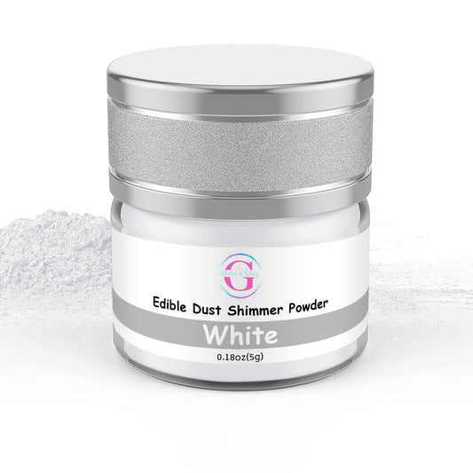 Glitter & Glitz Edible Glitter for Drinks - Premium Drink Glitter Edible Dust for Cocktails, Baking, Brew - Luster Dust and Cocktail Glitter - Edible Glitter for Drinks Decoration (White, 5Grams)