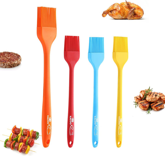 4PCS Silicone Basting Pastry Brush, Kaloo Kitchen Cooking Brush for Food Butter Oil BBQ Sauce Baking, Heat Resistant & Dishwasher Safe (Stylish Dog Pattern)
