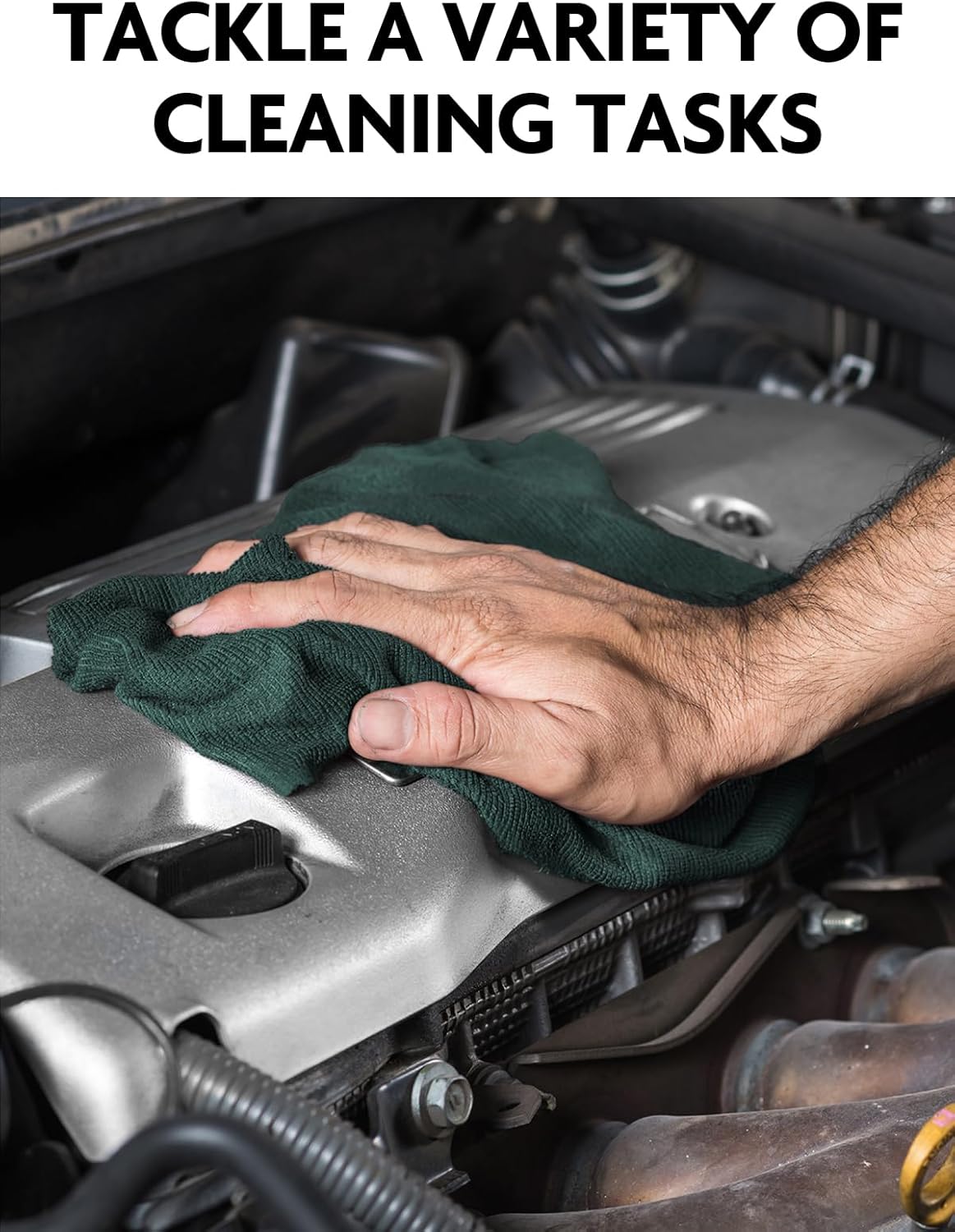 Fantasticlean Microfiber Cleaning Cloth Roll -75 Pack, Tear Away Microfiber Towels, 12" x 12", Reusable, Washable, Scratch Free, Ultra Absorbent for Car, Home Supplies (Forest Green)