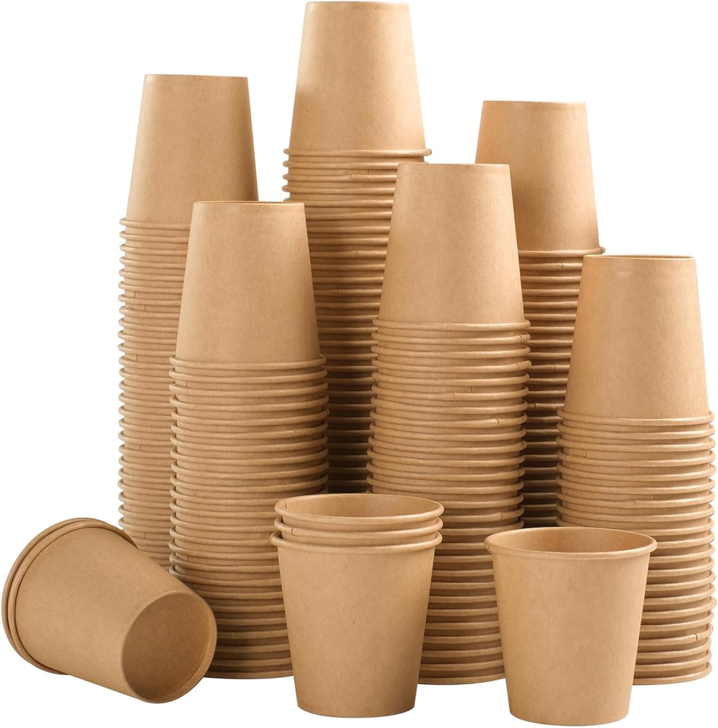 Lamosi 300 Pack 3 OZ Kraft Paper Cups, Disposable Bathroom Cups, Small Mouthwash Cups, Hot/Cold Beverage Cup for Home, Kitchen, Stores