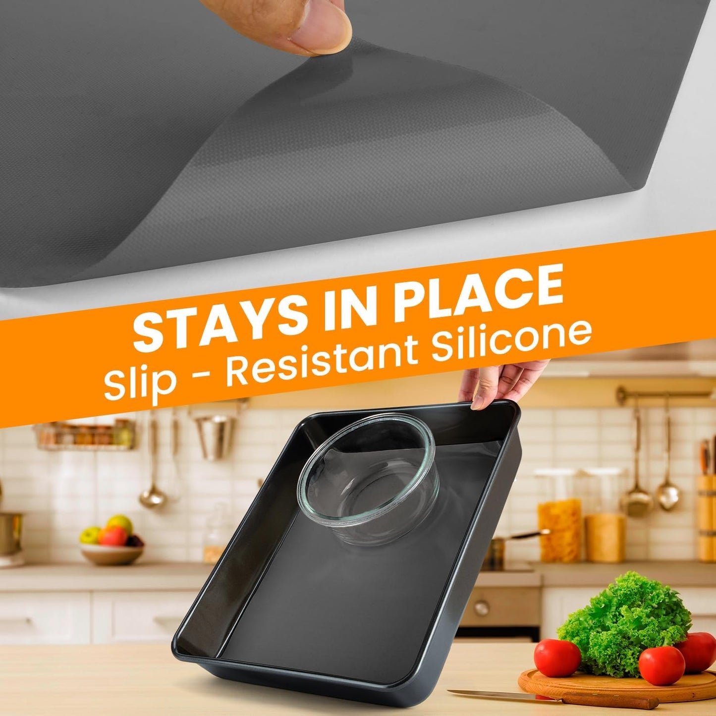 Silicone Baking Mat Roll -Cut to Size Silicone Mat - Non-Stick Pastry Mat for Dough Rolling, Non-slip Silicone Mat for Kitchen Counter, Reusable Air Fryer Linner, Oven Liner, Freeze Dryer Mat