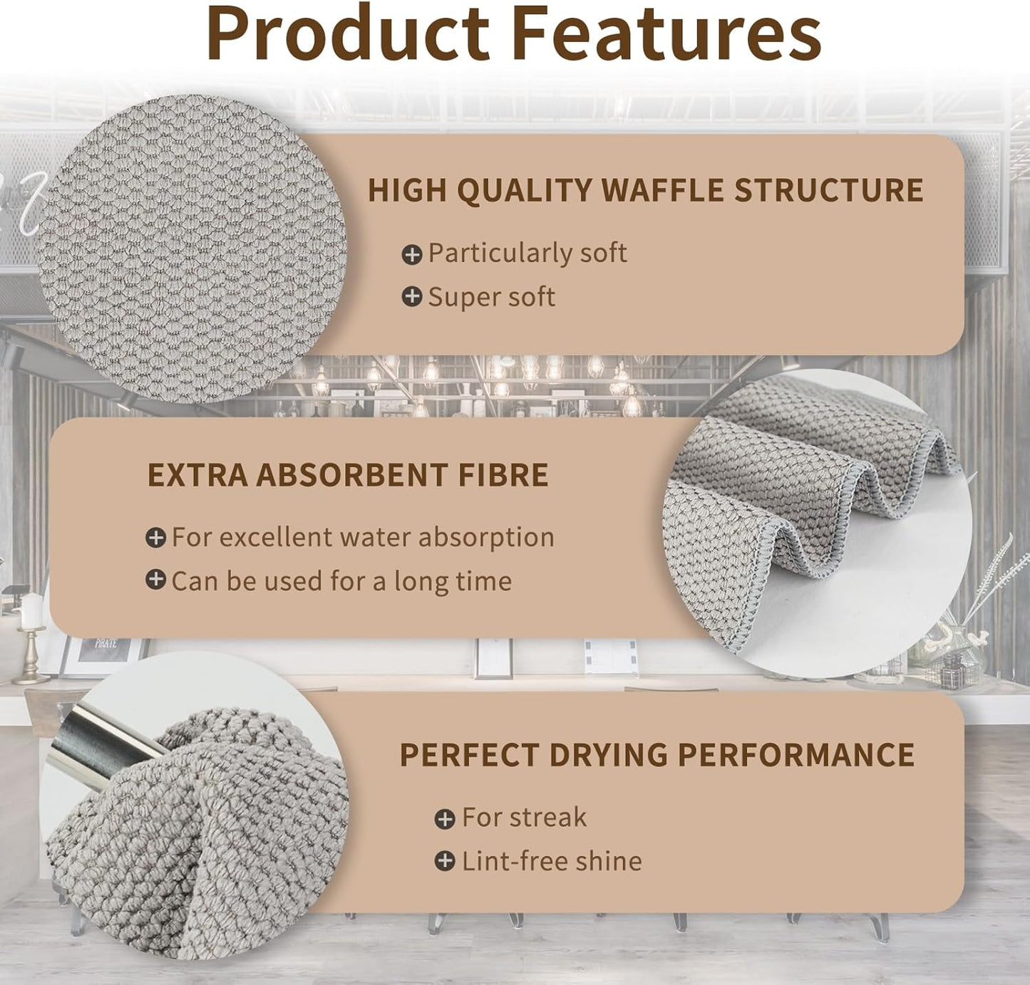 3Packs Coffee Cleaning Cloths, Barista Microfiber Cloths, Highly Absorbent, Quick-Drying, Odor-Free, Suitable for Coffee Accessories and Espresso Machine Cleaning(12"x12")