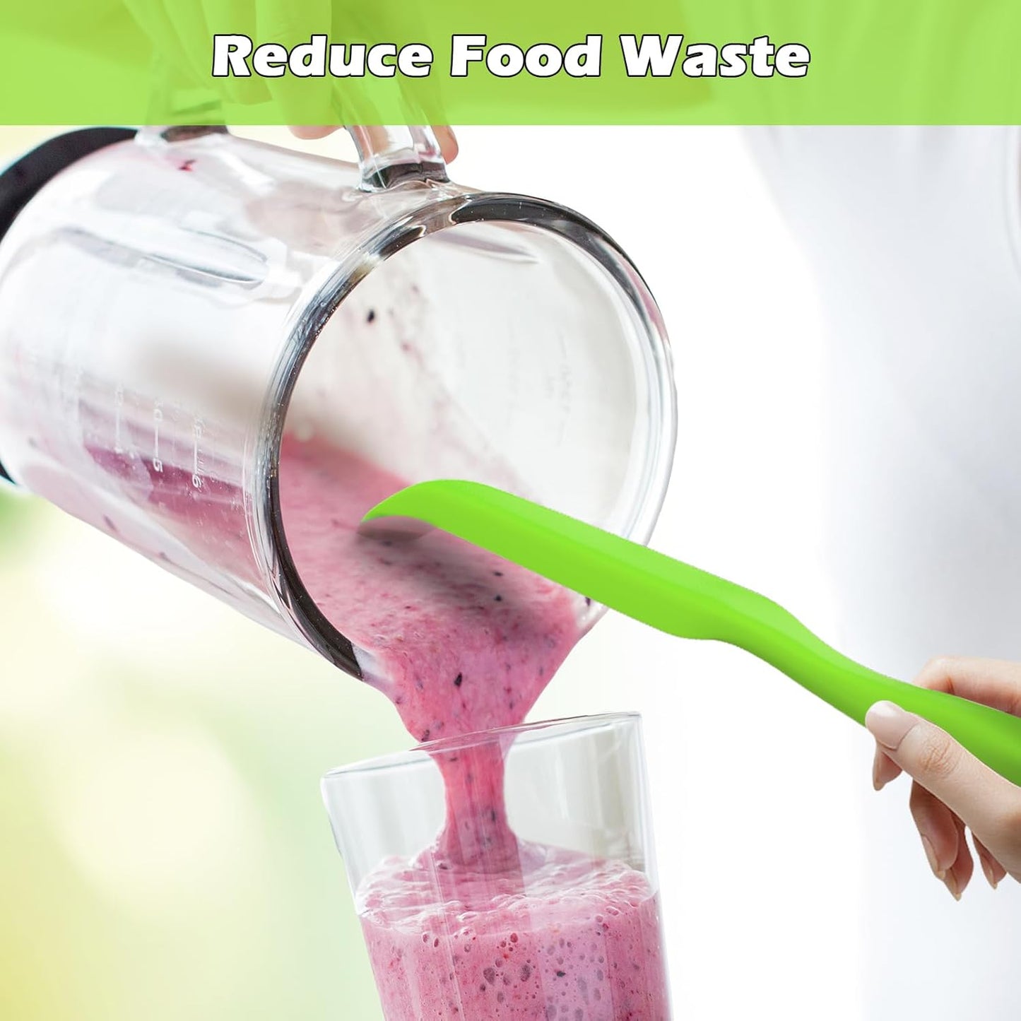 Demao Silicone Blender Spatula & Scraper for Vitamix - Under-Blade & Jar Accessory with Long Handle, Nonstick Surface and Hanging Holes (Green)