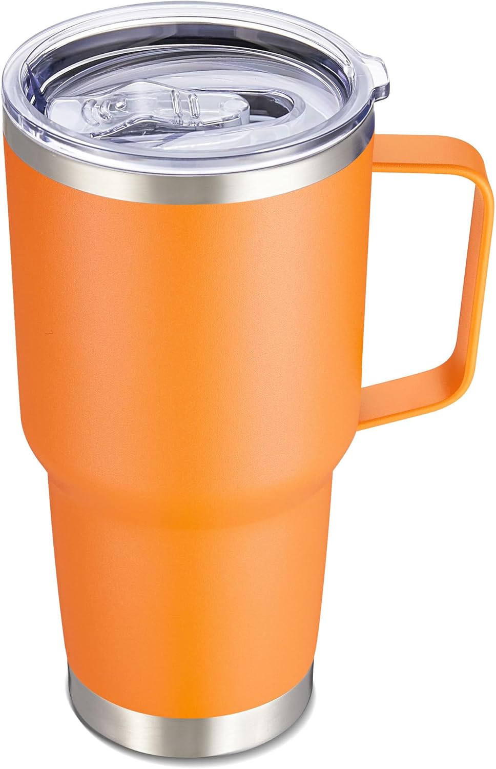 30 oz Tumbler with Handle and Lid, Stainless Steel Tumblers Double Wall Vacuum Insulated Travel Mug Leak Proof Cup Keep Drinks Cold and Hot Orange, 1 Pack