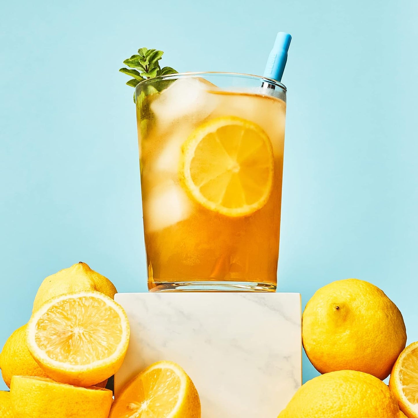 ZOKU Reusable Metal Straw with Case for Travel, Blue - Collapsible Stainless Steel Drinking Straw with Silicone Tip and Cleaner Brush, Ideal for Key Chains, Pockets, Purses