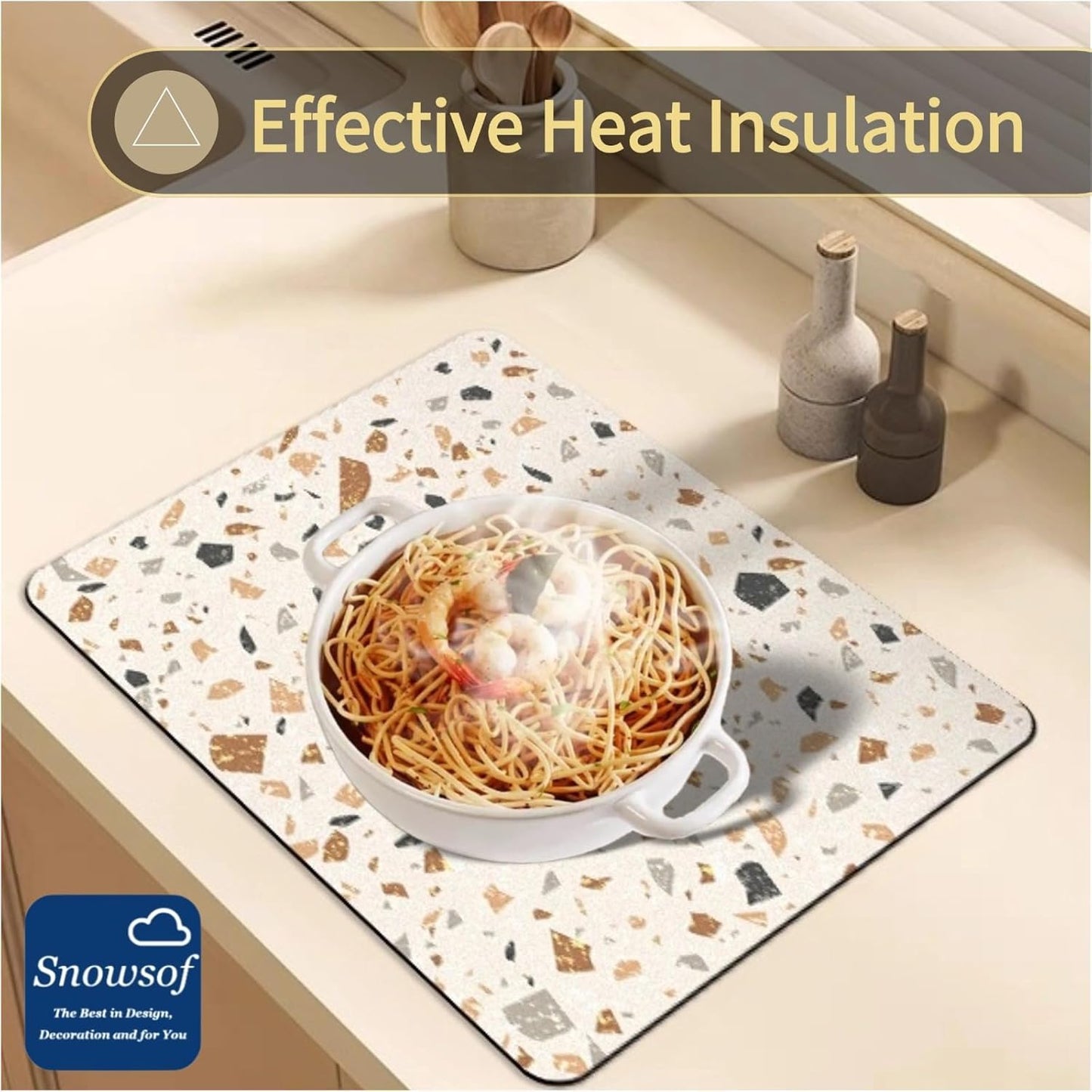 Dish Drying Mat - Absorbent Countertop Mat for Coffee Maker, Expresso Machine, Kitchen Use (02,12''×16'')