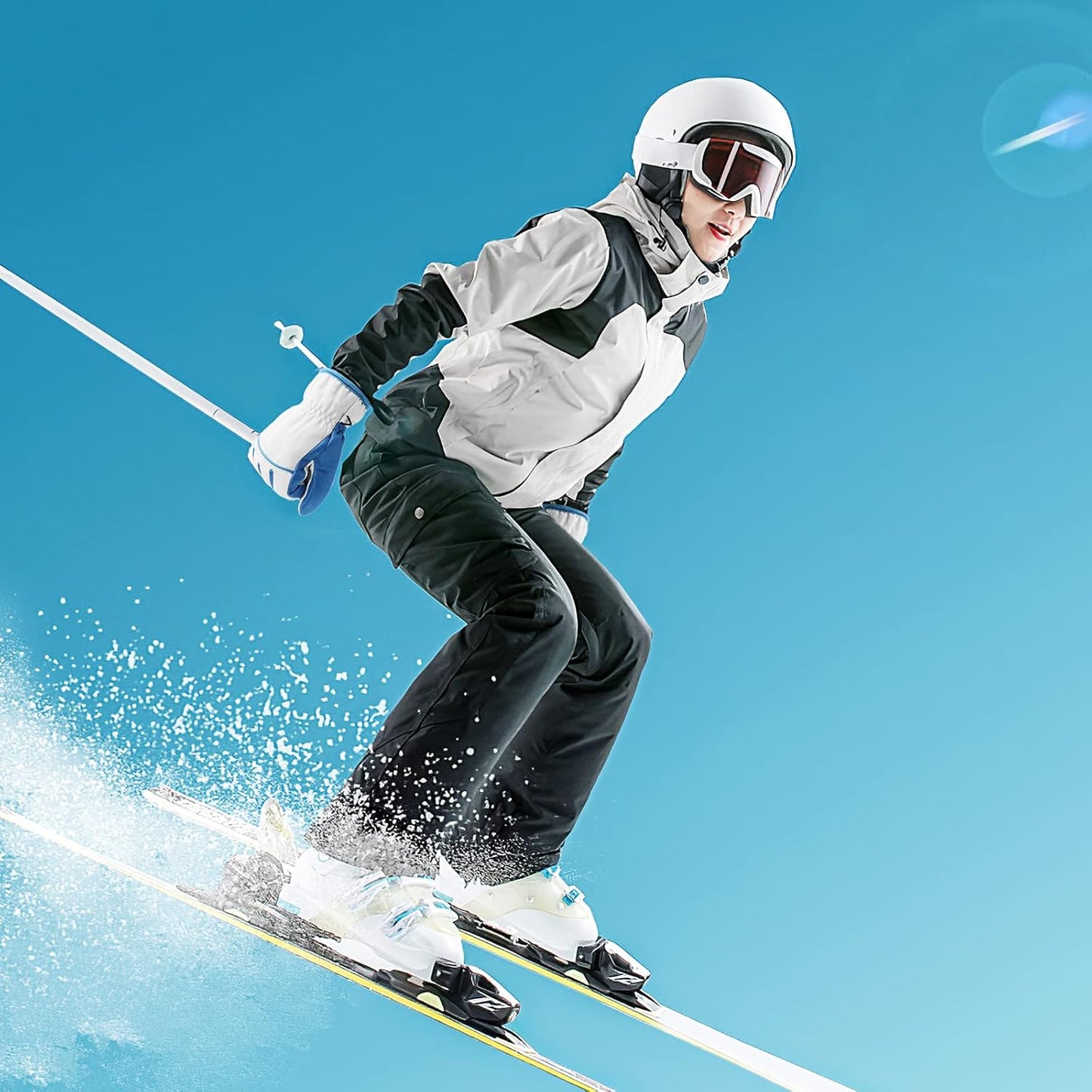 HANDLANDY Insulated Work Gloves Waterproof for Men Women, 3M Thinsulate Ski Gloves Winter Cold Weather Work Gloves Touchscreen (XSmall, White)